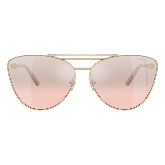 A0804Z New VERSACE Gold Cat Eye VE2267 1252/7E Sunglasses Women - Picture 2 of 6